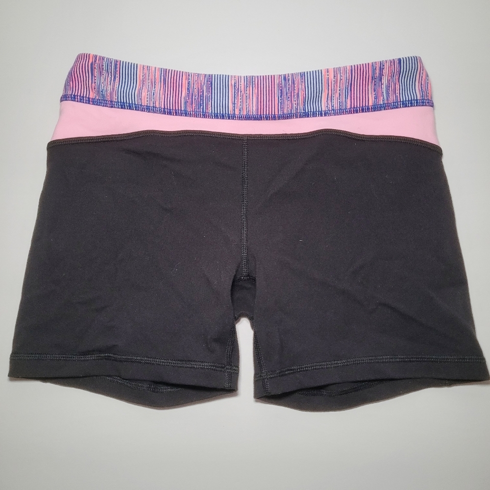 Ivivva by Lululemon Shorts Athletic Wear Bike Gym Running Girls 12 Black Pink  